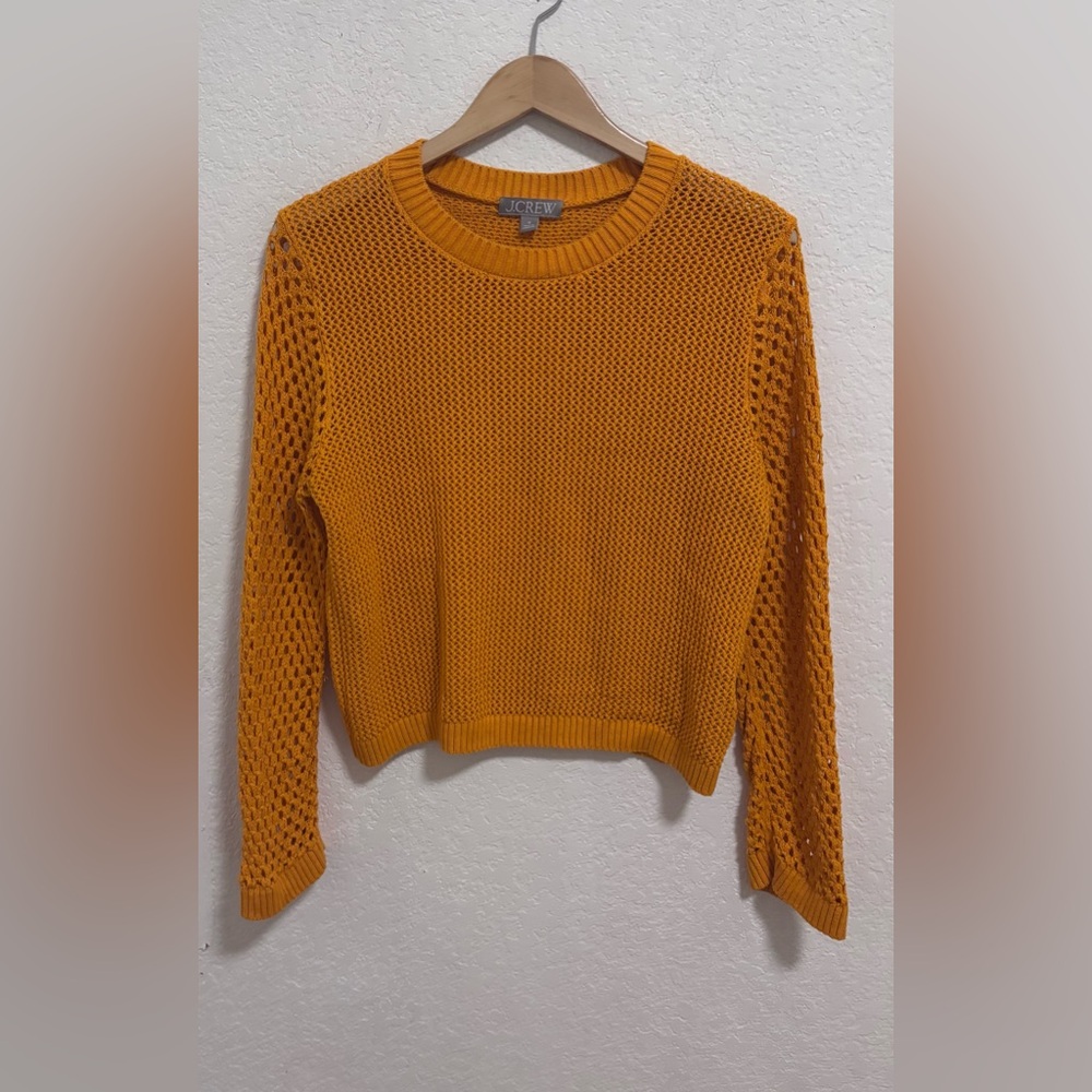 J. Crew crochet crewneck beach sweater